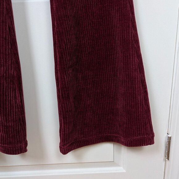Anthropologie Burgundy Flare Pants - Picture 3 of 7